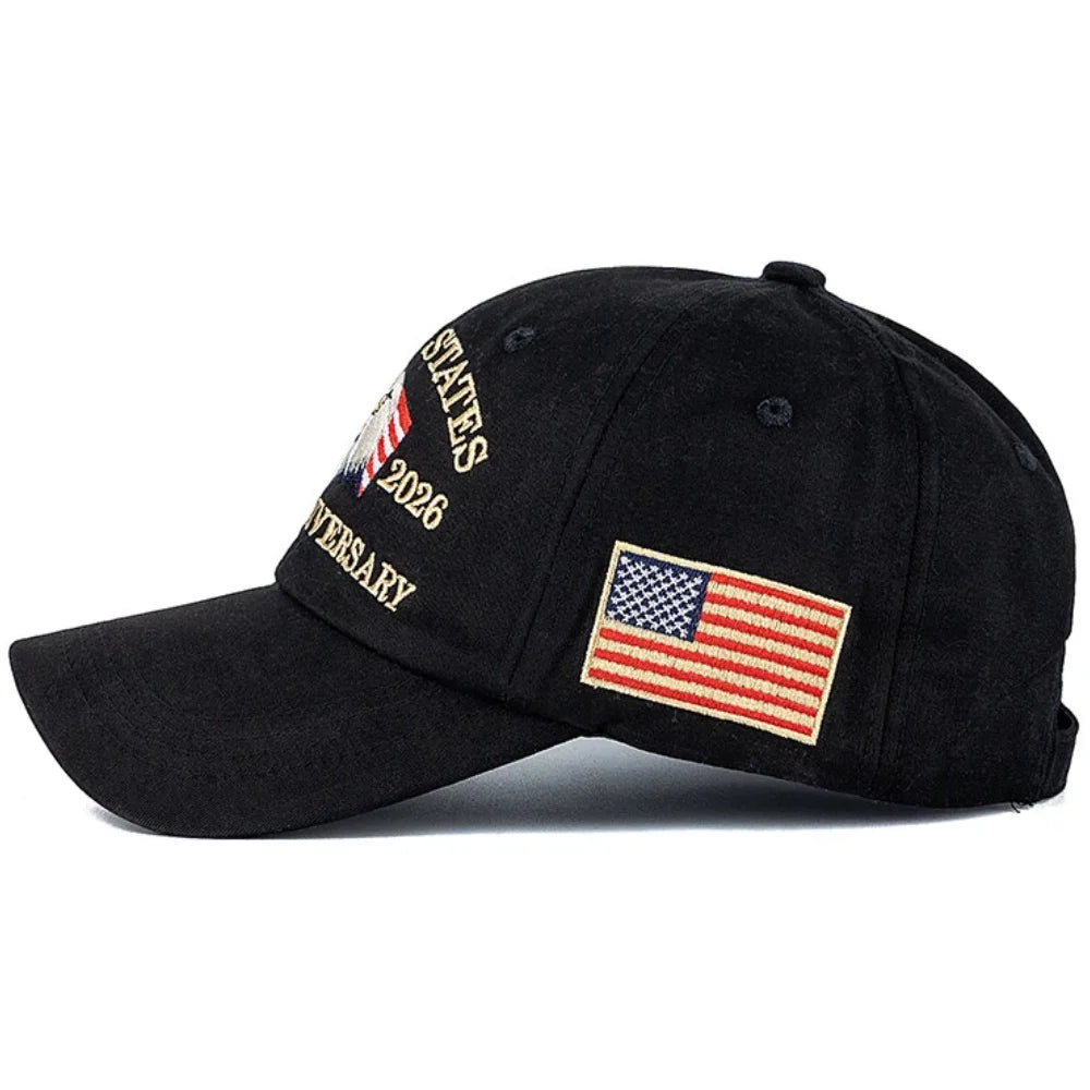 American 250th Anniversary 1776-2026 Embroidered Eagle Baseball Cap