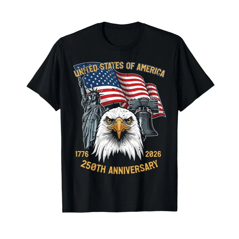 American 250th Anniversary 1776 2026 Patriotic Bald Eagle 4th of July T Shirt