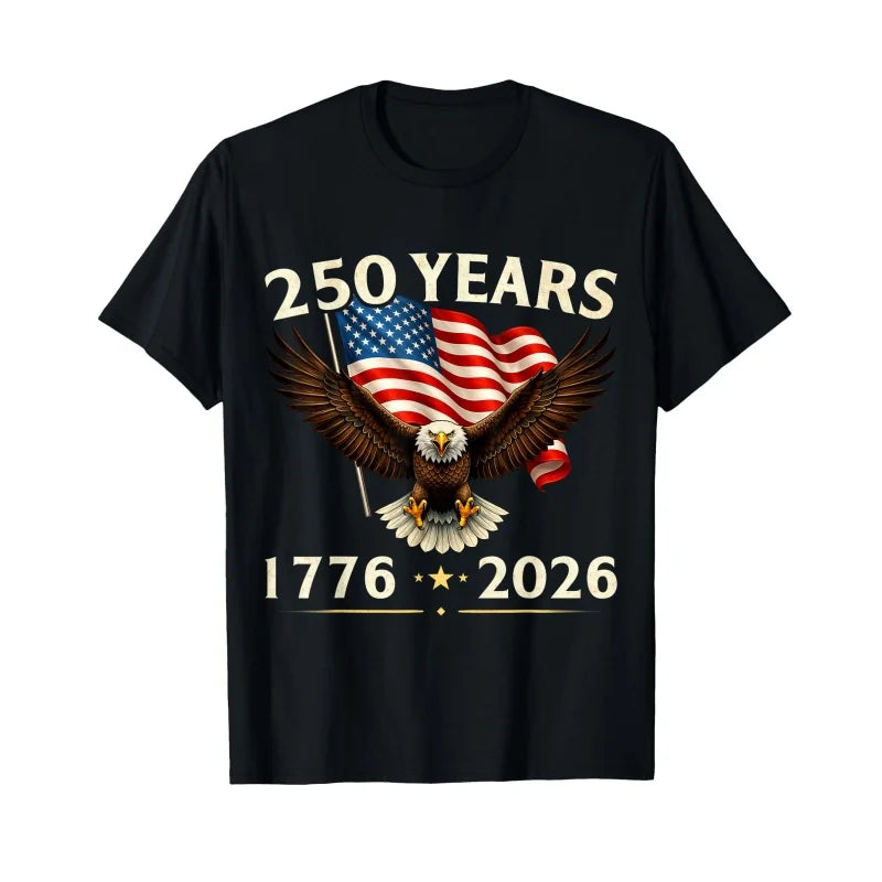 American 250th Anniversary 1776 2026 Patriotic Bald Eagle 4th of July T Shirt