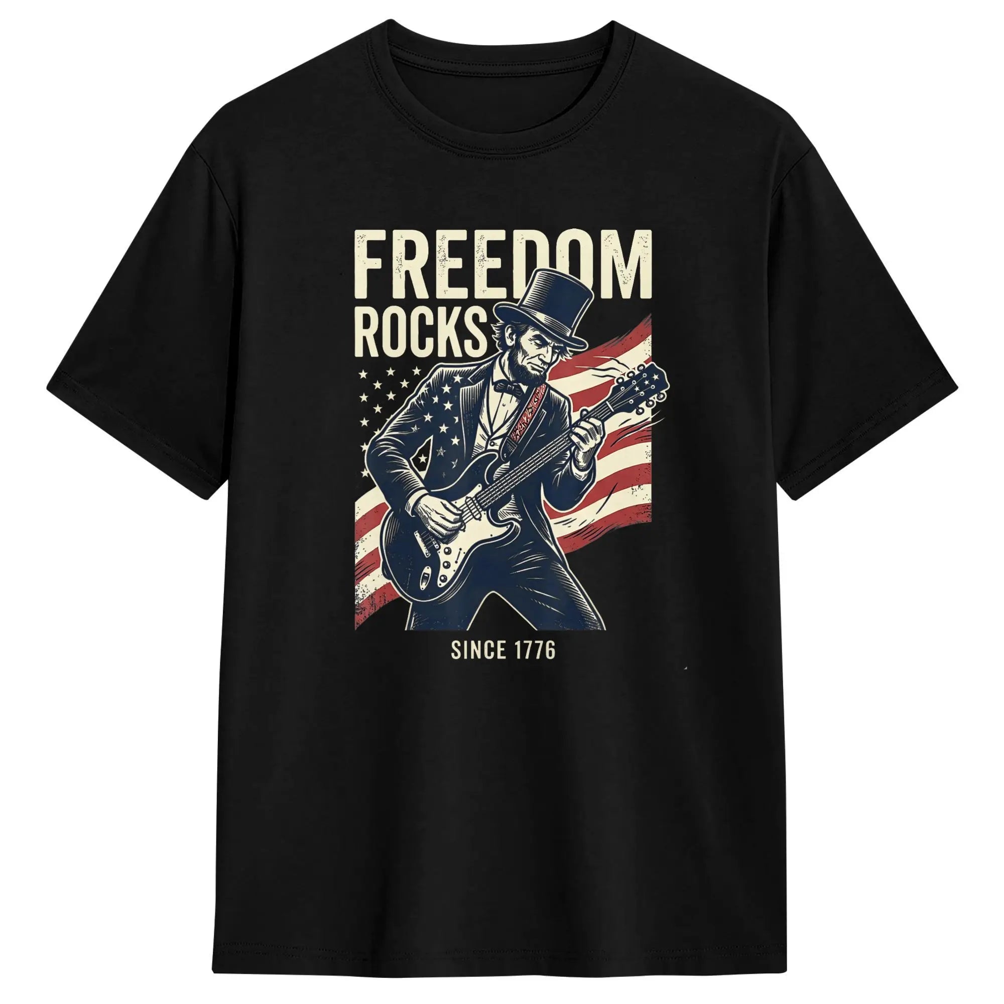 Abraham Lincoln Playing Guitar 4th of July USA 250th Anniversary T-Shirts