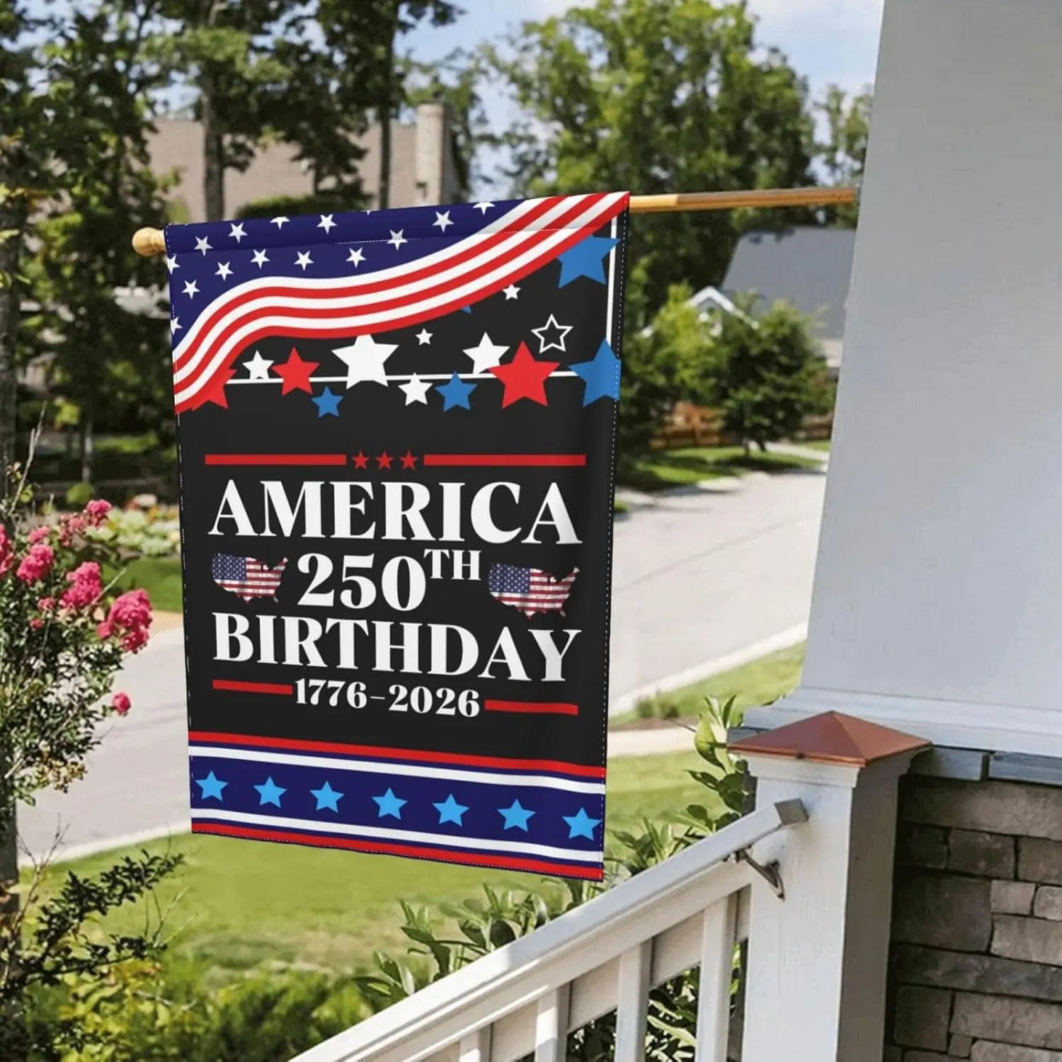 America 250th Birthday Flag 1776-2026 America 250 Years 12x18 inch Double Sided Flag