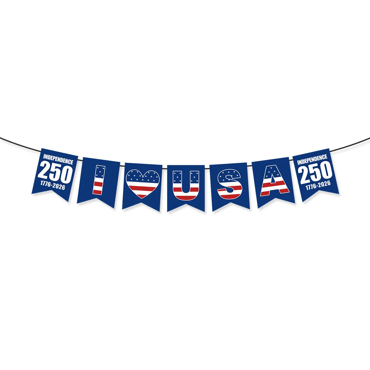 America 250th Anniversary Party Decoration 1776-2026 July 4th Flag Banner