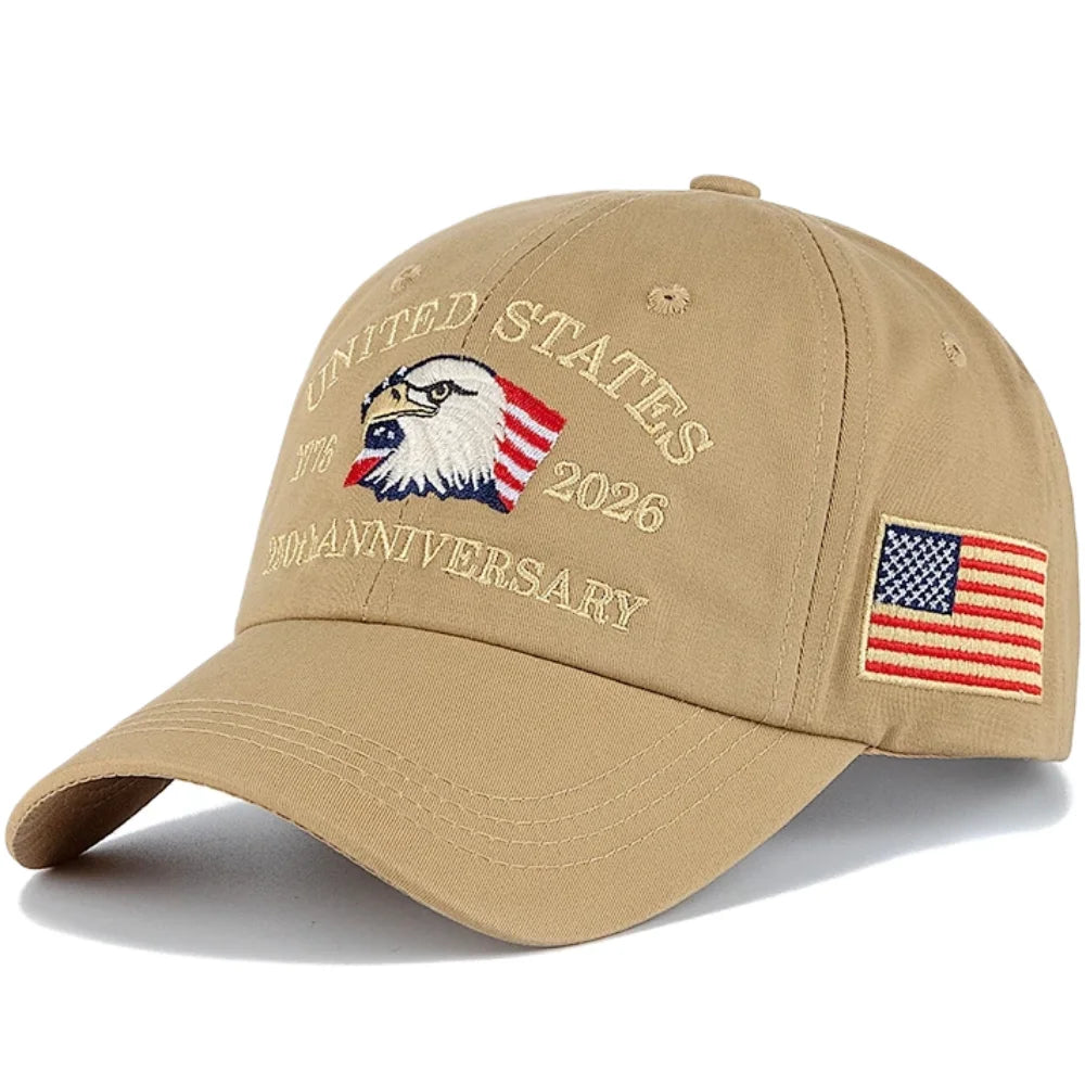 American 250th Anniversary 1776-2026 Embroidered Eagle Baseball Cap