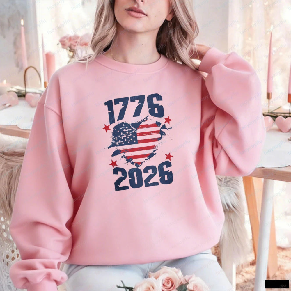 America 1776-2026 Birthday 250th Anniversary USA Flag Sweatshirt