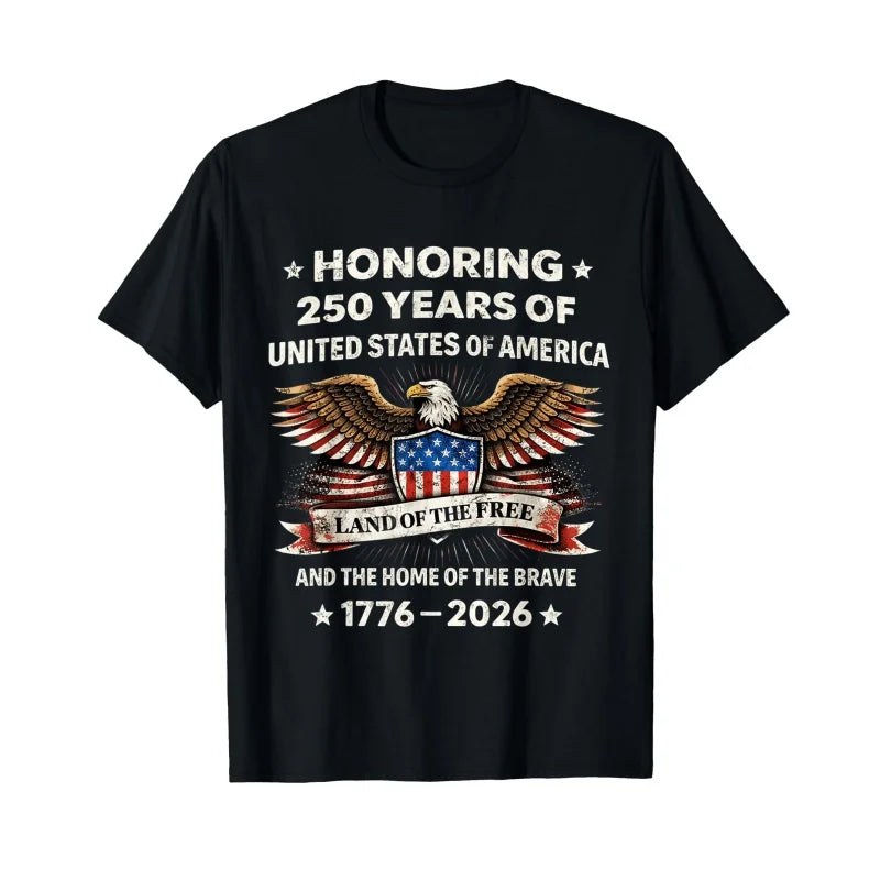 American 250th Anniversary 1776 2026 Patriotic Bald Eagle 4th of July T Shirt