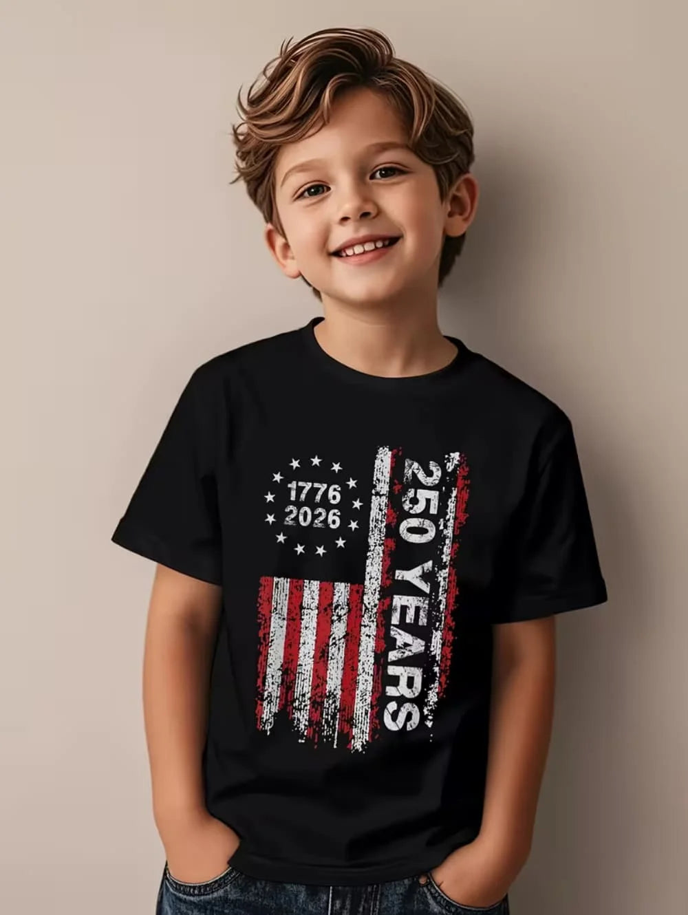 250 Years Of America 1776-2026 T-Shirt for Kids America 250th Birthday Eagle Flag