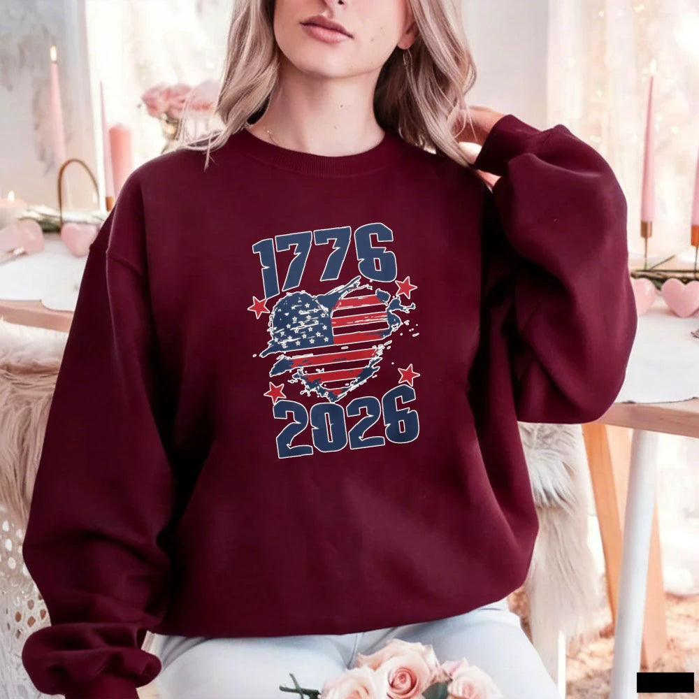 America 1776-2026 Birthday 250th Anniversary USA Flag Sweatshirt