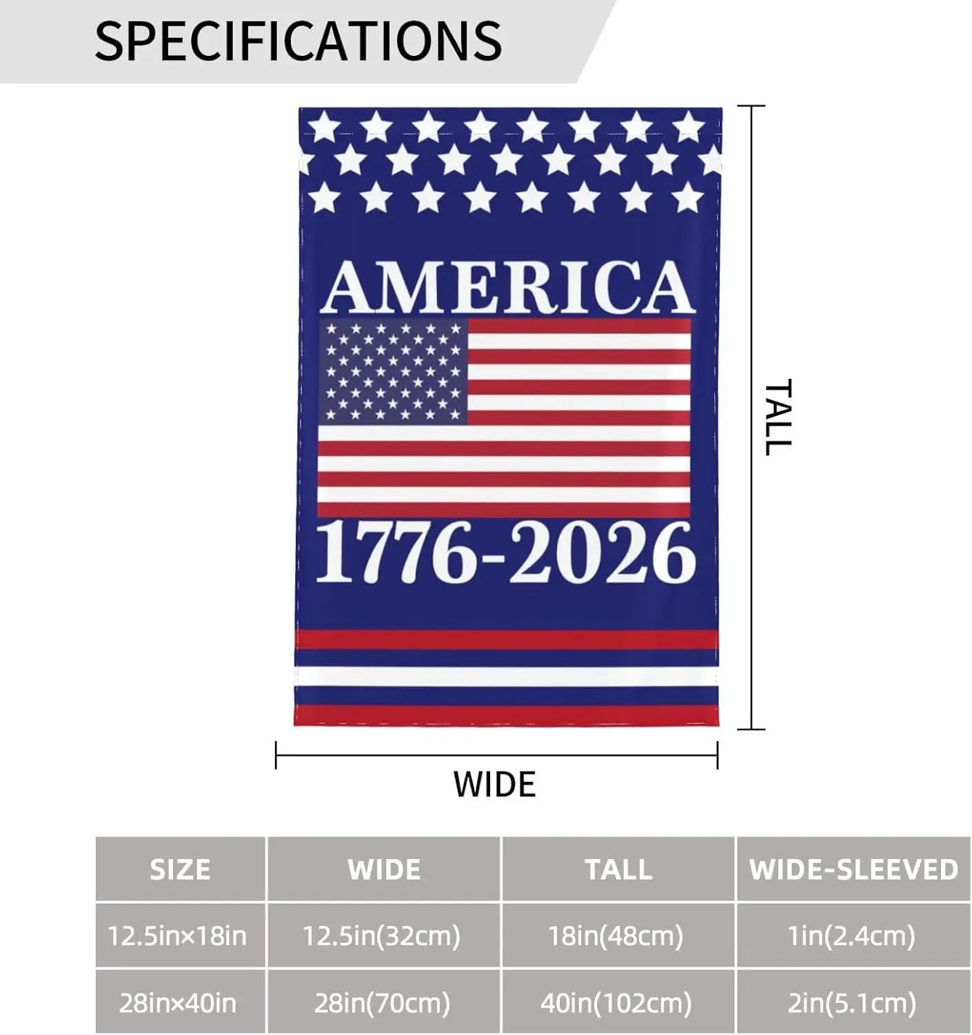 America 250th Anniversary 1776 2026 Birthday 250 Years Flag