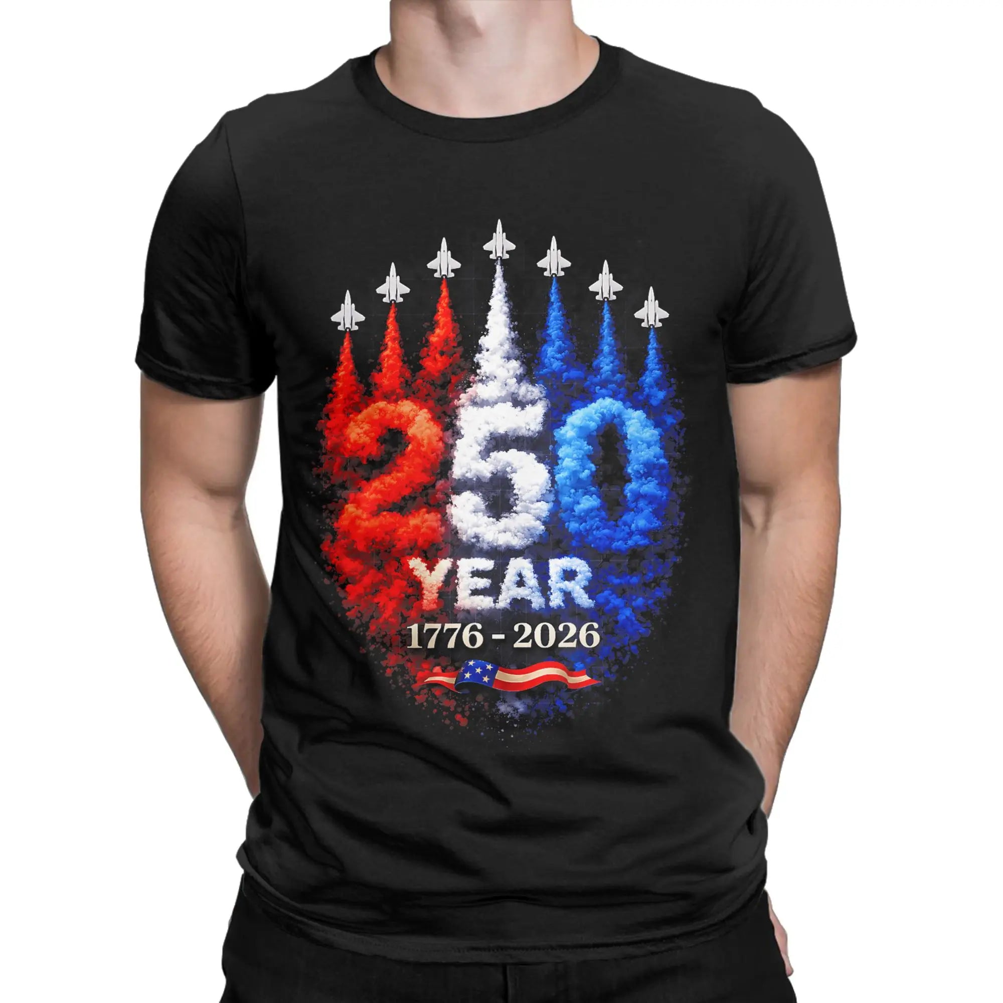 Vintage 250 Years American 1776 2026 250th USA Patriotic 4th of July T-Shirt