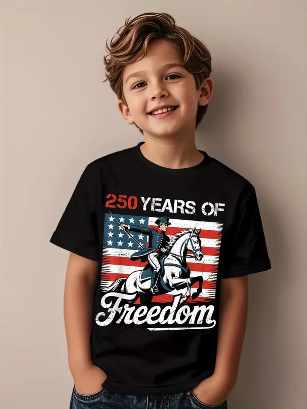 250 Years Of America 1776-2026 T-Shirt for Kids America 250th Birthday Eagle Flag
