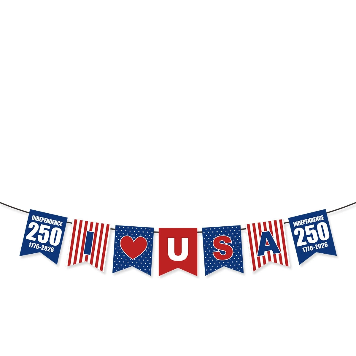 America 250th Anniversary Party Decoration 1776-2026  July 4th Flag Banner