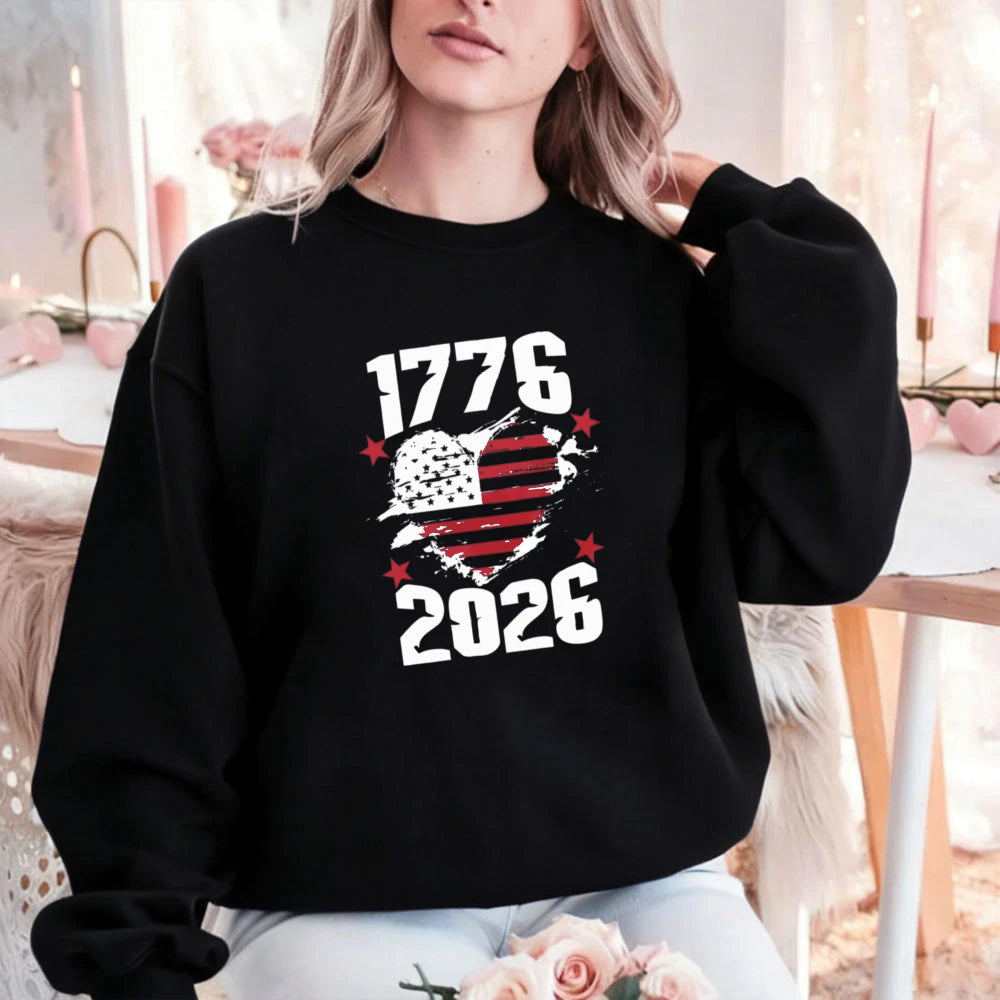 America 1776-2026 Birthday 250th Anniversary USA Flag Sweatshirt