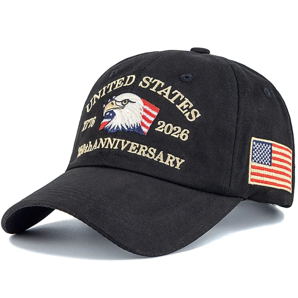 American 250th Anniversary 1776-2026 Embroidered Eagle Baseball Cap
