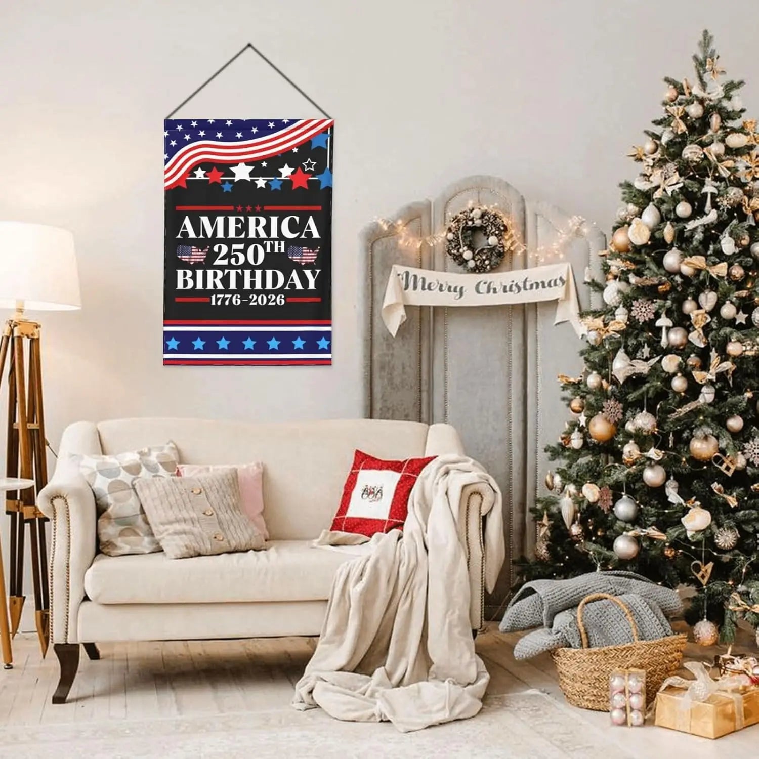 America 250th Birthday Flag 1776-2026 America 250 Years 12x18 inch Double Sided Flag