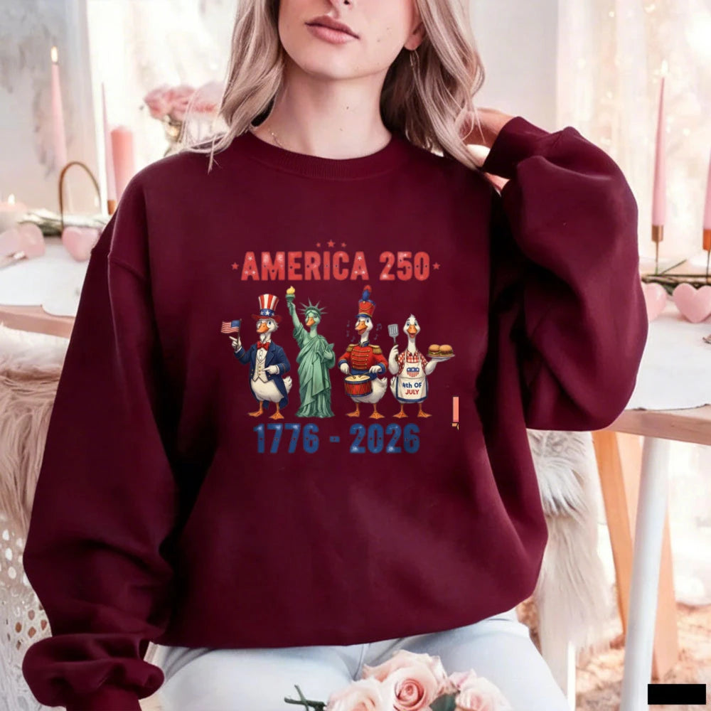 America 250 Funny Patriotic Goose USA 1776-2026 Fourth of July Sweatshirt