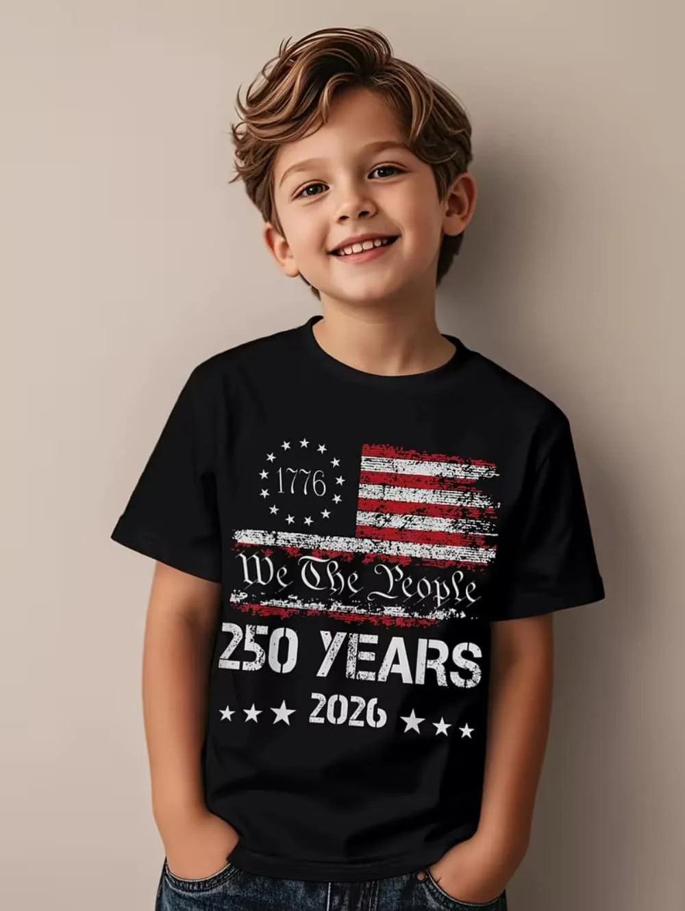 250 Years Of America 1776-2026 T-Shirt for Kids America 250th Birthday Eagle Flag