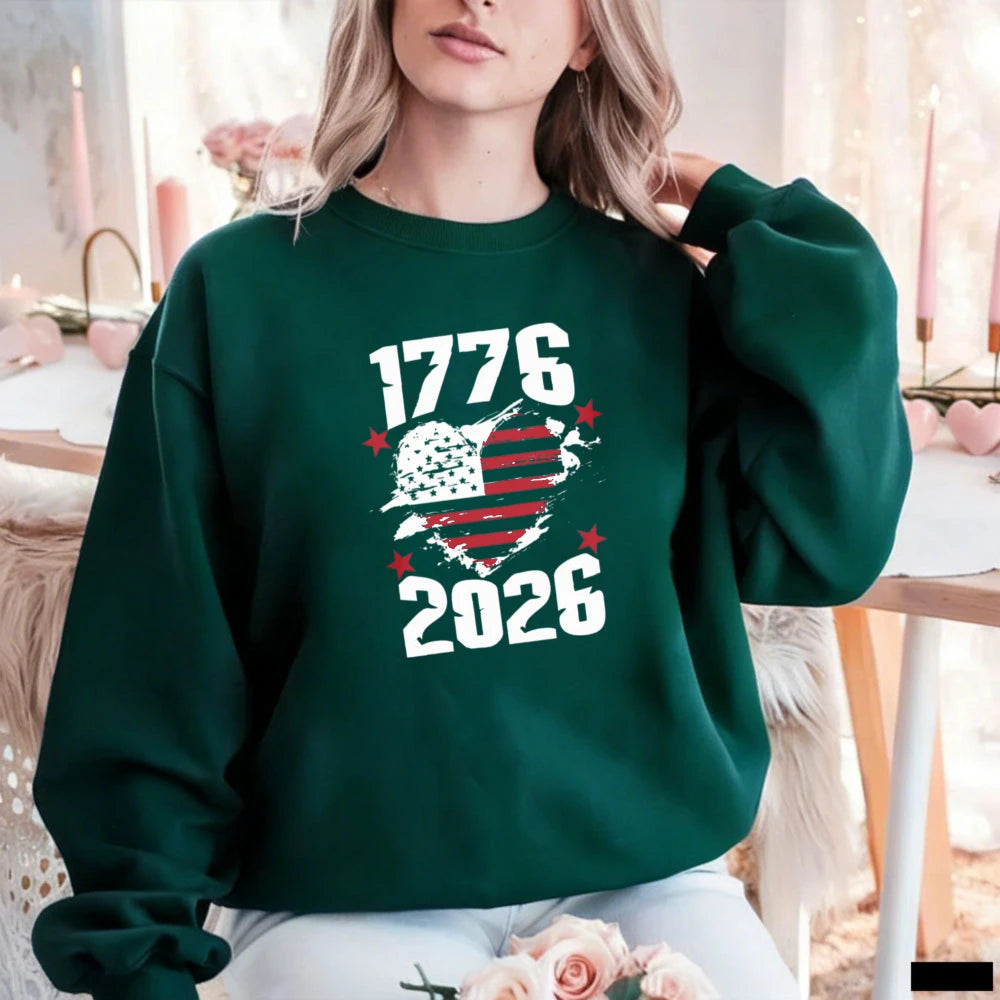 America 1776-2026 Birthday 250th Anniversary USA Flag Sweatshirt