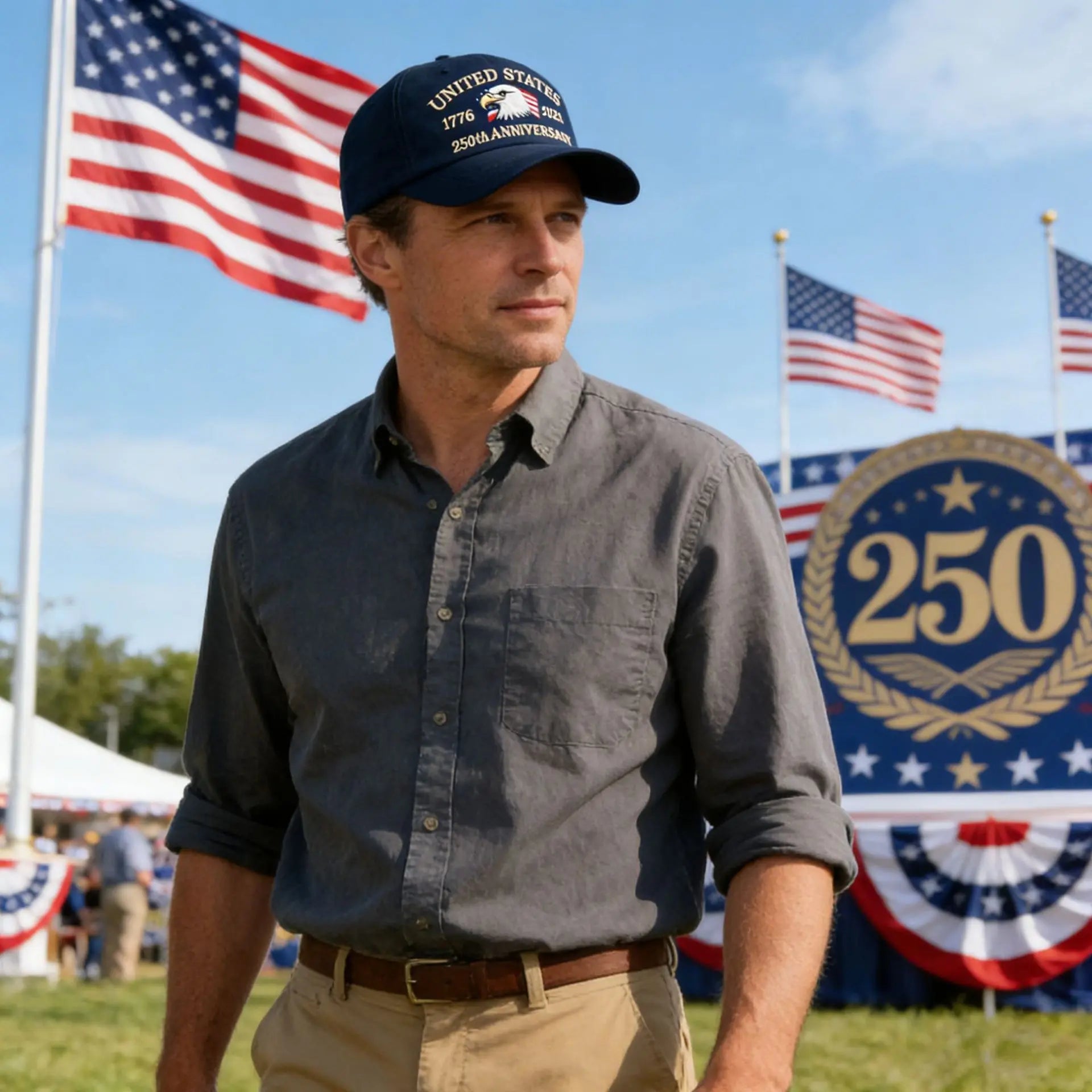 United States 250th Anniversary Baseball Cap - Adjustable 250 Year American Anniversary Hat
