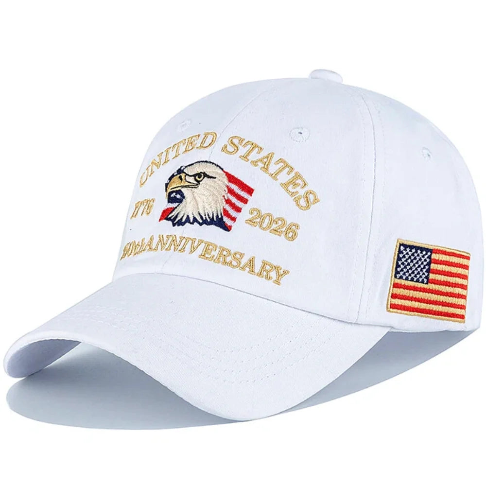 American 250th Anniversary 1776-2026 Embroidered Eagle Baseball Cap