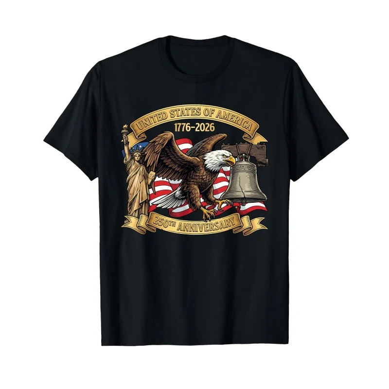 American 250th Anniversary 1776 2026 Patriotic Bald Eagle 4th of July T Shirt