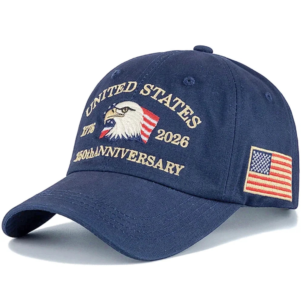 American 250th Anniversary 1776-2026 Embroidered Eagle Baseball Cap
