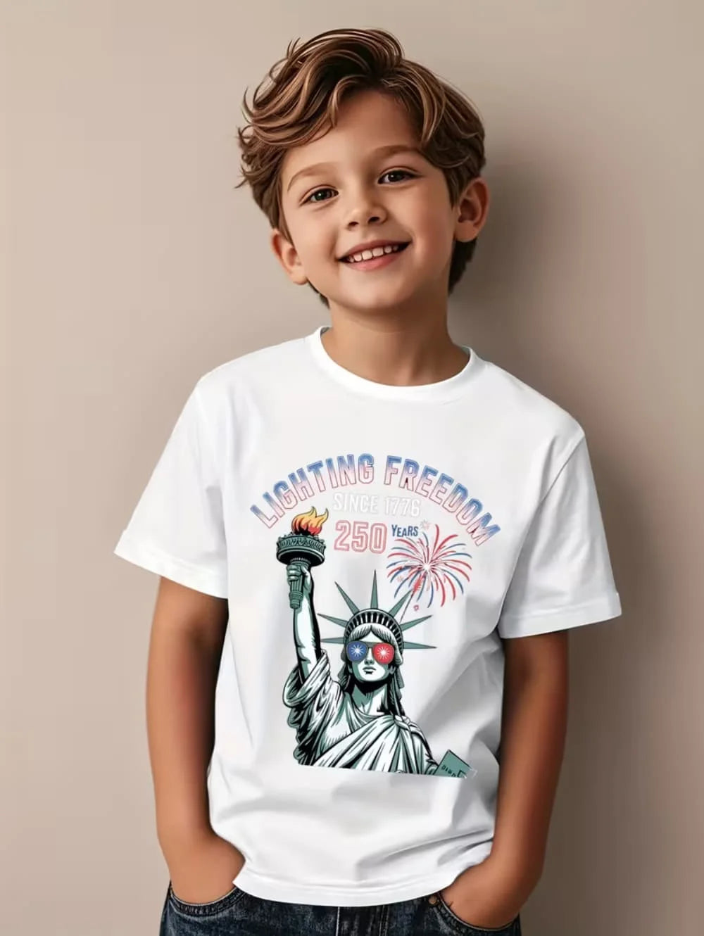 250 Years Of America 1776-2026 T-Shirt for Kids America 250th Birthday Eagle Flag