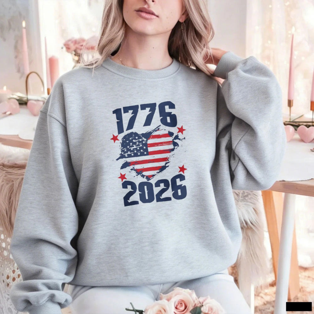 America 1776-2026 Birthday 250th Anniversary USA Flag Sweatshirt